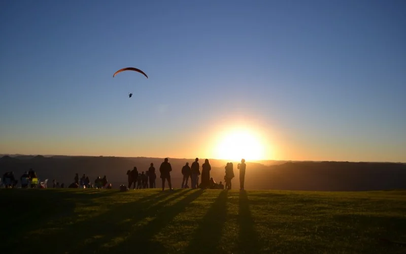 Pôr do sol no Ninho das Águias, em Nova Petrópolis
Foto: Everton Porto/Divulgação