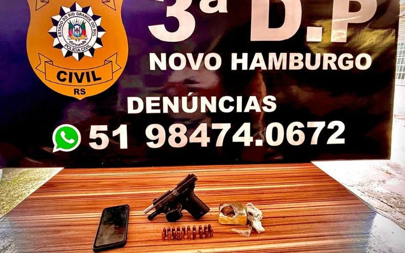 Pistola foi apreendida em oficina mecânica em Novo Hamburgo
Foto: Polícia Civil