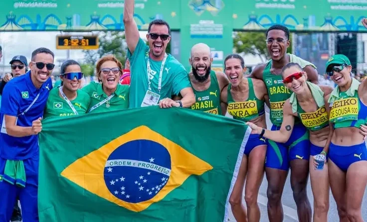 Viviane Lyra, Gabriela de Sousa e Mayara Vicentainer, chegaram em 5º, 11º e 12º, respectivamente Foto : Mariana Sá/COB